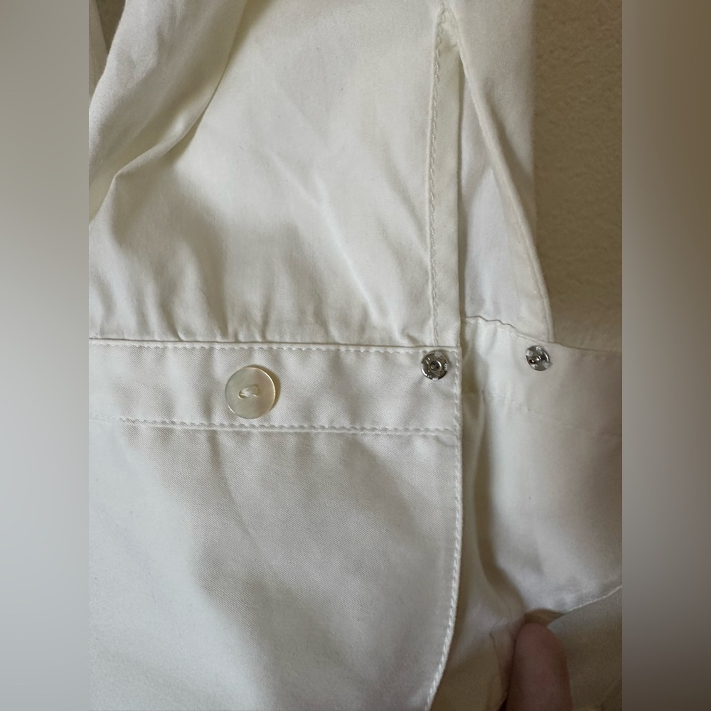 Lafayette 148 Tie front cream blouse - Size 10 - Picture 8 of 10